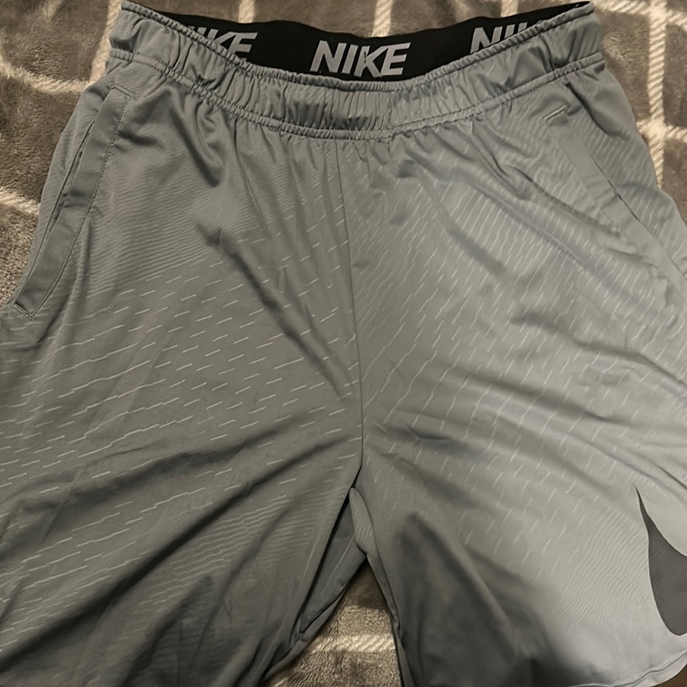 Nike 9in Medium Grey Dri-Fit Shorts With Large Swoosh